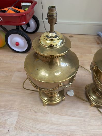 Pair of brass lamp bases