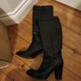 Black Leather Knee High Boots Italian Image 3