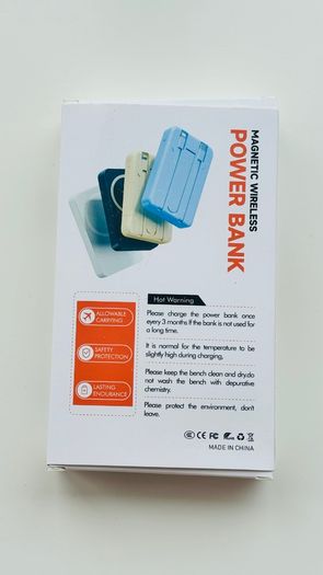 Premium 10000mAh Magnetic Wireless Power Bank with Built-in Cables and Stand - White - Brand New - 15W MagSafe & 22.5W Fast Charge