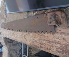 Pair antique long saw cross cut saws