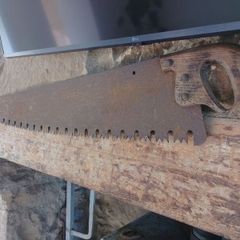Pair antique long saw cross cut saws
