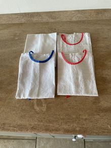Handmade French linen napkins / bibs x 2