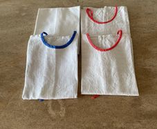 Handmade French linen napkins / bibs x 2