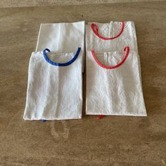 Handmade French linen napkins / bibs x 2