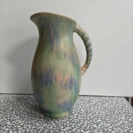Stunning Art Deco Blue  Green Vase Pitcher Jug Shorter and Sons
