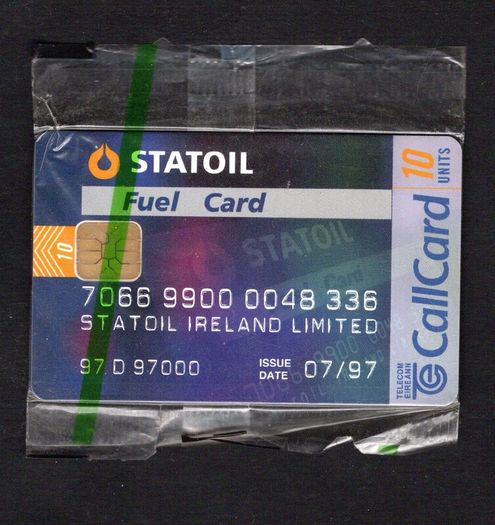 1996 Ireland 10 unit Statoil Fuel Card (ODS2) Call Card Mint in packaging. Telecom Eireann card number 1174.