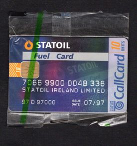 1996 Ireland 10 unit Statoil Fuel Card (ODS2) Call Card Mint in packaging. Telecom Eireann card number 1174.
