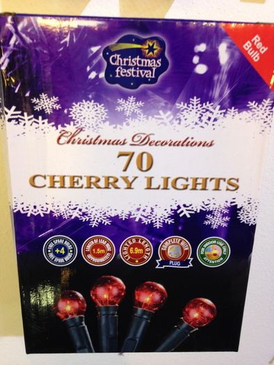 Cherry Lights 70 Red Bulb Christmas Lights