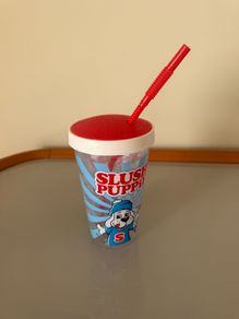 Slush puppie reusable screw tight cup and straw