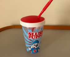Slush puppie reusable screw tight cup and straw