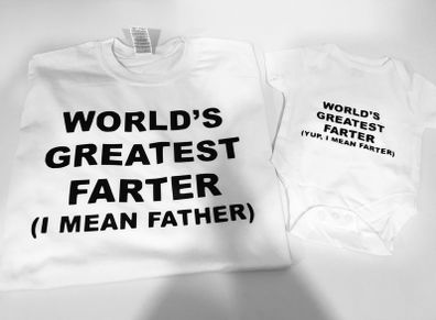 Father And Baby Set T-shirt And Bodysuit Set Worlds Greatest Farters Dad And Baby