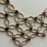 Vintage Art Deco Amethyst Purple Rhinestone Lattice Bib Necklace Image 3
