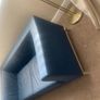 Small leather couch navy Image 2