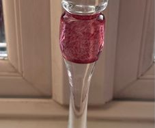 Jerpoint Glass candle holder rose colour