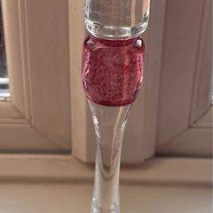 Jerpoint Glass candle holder rose colour