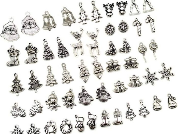 Christmas Tree Mixed Charm Silver Holiday Pendant DIY for Bracelet Necklace Jewelry Making Crafting 54pcs (FREE POSTAGE)