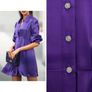 Zara purple Dress rhinestone buttons, size S Image 5