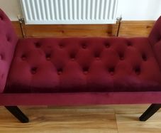 Velvet Bench  Wine/Burgundy