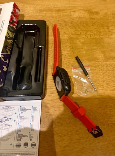 Waterproof Rugged Case + Sport Band for Apple Watch 42mm (Series 4/5/6) Red Black Lime Green Wristband Sport Bracelet Shell