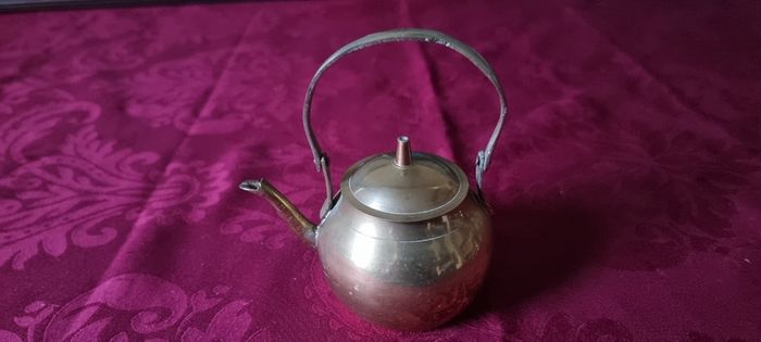 Vintage Solid Brass Decorative Small Tea Pot Ornament With Lid