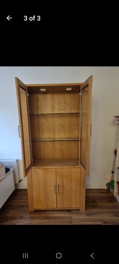 solid oak display unit