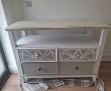 Solid oak upcycled TV cabinet