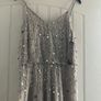 Brand New Silver Grey Chiffon & Sequin Floor Length Party Dress Size UK8 Image 2