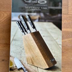 Stellar Sabatier 5 Kitchen Knife Knives Block Set