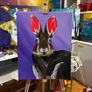 Bunny Rabbit Original Acrylic Painting Image 2