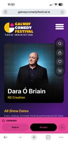 Dara O Briain - RE:Creation - Galway Comedy Festival Ticket