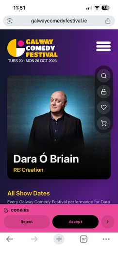 Dara O Briain - RE:Creation - Galway Comedy Festival Ticket