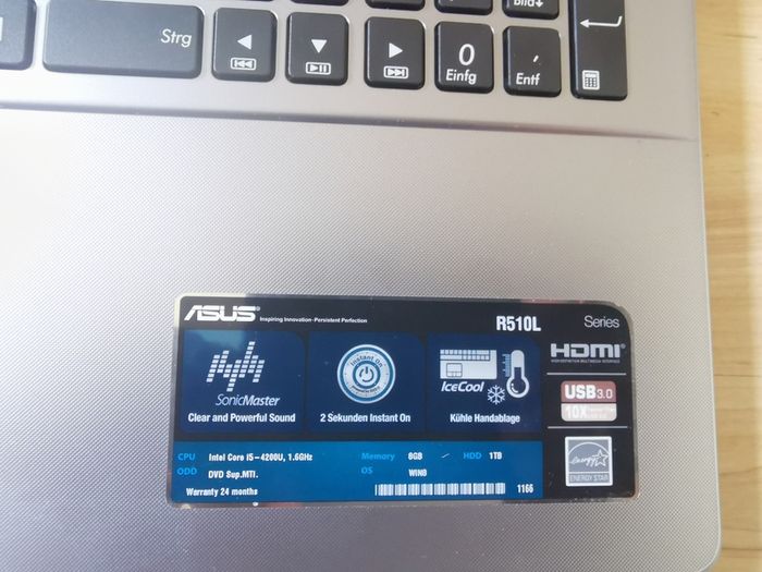 Asus R510L  Laptop