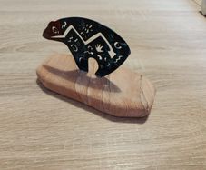 Native American Bear Figurine on Sandstone