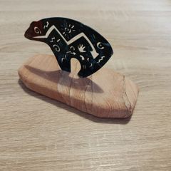 Native American Bear Figurine on Sandstone