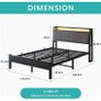 Double Bed Frame, 4FT6 Bed Frame Ergonomics Double with Charging Station and LED Lights, Heavy Duty Platform Full Bed with Fabric Storage Sloped Headboard, No Box Spring Needed, (Black) Image 9