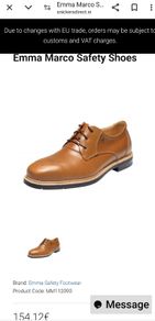Emma Marco Premium Business Leather Safety Shoes Size 8(42)
