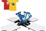 Screen Printing Machine 17.7x21.7Inch Screen Printing Press 4 Color 2 Station Silk
