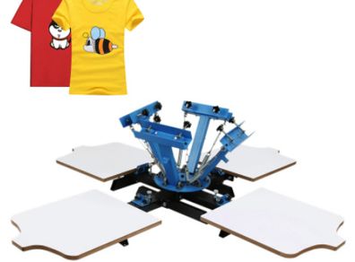 Screen Printing Machine 17.7x21.7Inch Screen Printing Press 4 Color 2 Station Silk