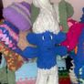 Chunky Knit Smurf Plushie. Large 29inch tall Chenille Yarn Doll Image 10