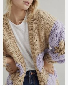 Anthropologie X Free People Cozy Clouds Style Chunky Texture Striped