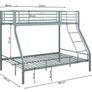 Grey Double Metal Bunk Bed 219 Free Delivery Image 3