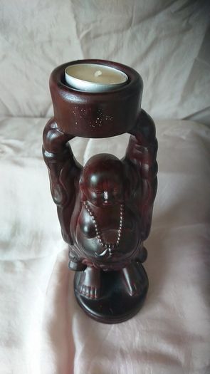Money Buddha candle holder