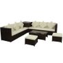 8 Piece Garden Lounge Set with Cushions Poly Rattan Brown Image 2