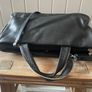 Tula black leather tote bag with a shoulder strap. Image 4