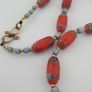 Antique Venetian Style Trade Glass & Stripe Skyblue Glass Beads Necklace Image 10