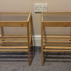 2 Wood and Glass Side Tables/Bedside Tables