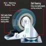 Heavy Duty Braked 50mm Swivel Castor Wheels Trolley Caster Wheels Set of 4 Rubbered Castors for Furniture Upto 200KG Free Fitting Image 2