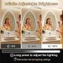 Bathroom Mirror with LED Lights,Electric Vanity Mirror with Backlit Lights, Asymmetrical, Wall Mounted Dimmable 3 Color Lighting, IP54, Vertically Only Image 3
