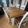 Solid Oak Extendable Cream Dining Table & 6 Chairs Image 6