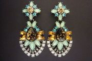 Art Deco Vintage Style Ebony Crystal Drop Earrings